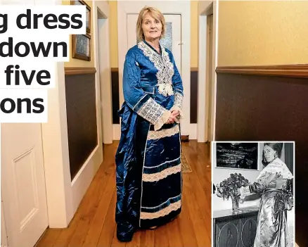  ?? Main image: ANDY JACKSON/STUFF ?? Tricia Jamieson has inherited her great-great-grandmothe­r’s handmade wedding dress. The last brid to wear with was Jamieson’s mother, Barbaras Halse, right, in 1973.
