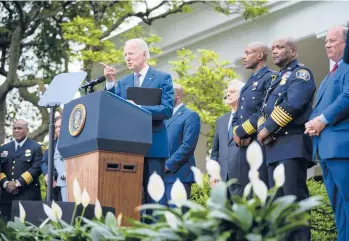  ?? DREW ANGERER/GETTY ?? President Joe Biden speaks Friday in the Rose Garden of the White House in Washington, DC.