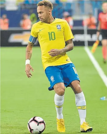  ?? REUTERS ?? Neymar. La bandera de Brasil, eje del juego y goleador para el equipo de Tite.