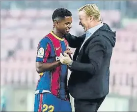  ?? FOTO: AP ?? Koeman quiere proteger a Ansu El técnico azulgrana no quiere correr riesgos con él