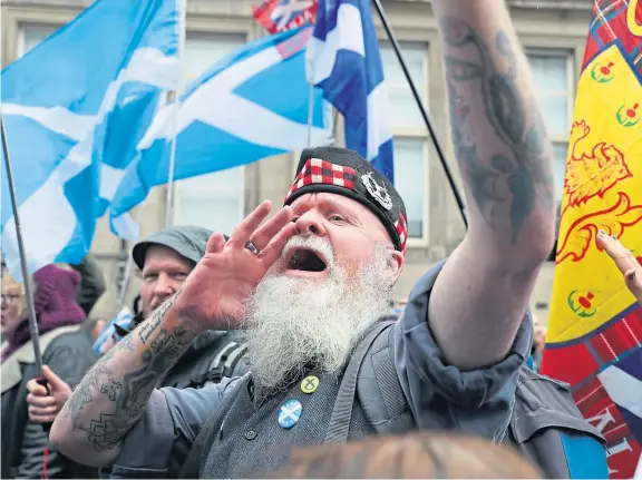 ?? Picture: PA ?? Scottish independen­ce supporters march through Edinburgh last weekend – but what will it amount to?