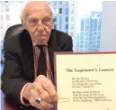  ?? | MARK BROWN/ SUN- TIMES ?? Dick Lockhart, 93, is retiring at the end of the month after working as a state government lobbyist since 1958, a tenure that has spanned 11 Illinois governors.