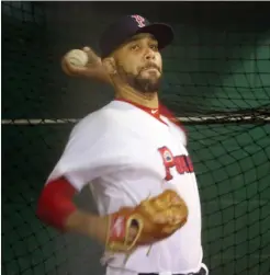  ?? Photo by Louriann Mardo-Zayat / lmzartwork­s.com ?? David Price, who suffered a left elbow strain in early March, took another step toward a return to the Red Sox Sunday at McCoy Stadium. Price, who is in the second year of a seven-year, $217-million deal, threw 75 pitches in a fiveinning simulated game.