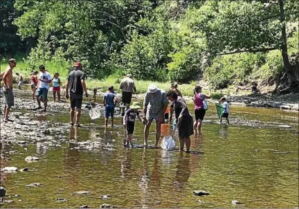  ?? TAWANA ROBERTS – THE NEW-HERALD ?? Families explore the Grand River at Hidden Valley Park in Madison Township on July 15 for the 10th annual Lake Metroparks River Jamboree.