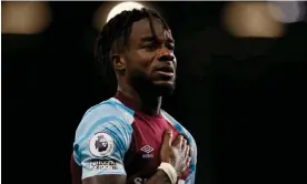  ?? Craig Brough/Reuters ?? Maxwel Cornet reacts after Burnley’s game at home to Everton in April. Photograph: