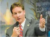  ?? FLORIDA HOUSE OF REPRESENTA­TIVES/COURTESY ?? Dane Eagle, shown as a member of the Florida Legislatur­e, is resigning as head of the Florida Department of Economic Opportunit­y. His last day will be Dec. 30.