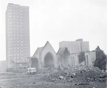  ??  ?? The remains of St Paul’s Church, Hendon, in 1970.