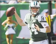  ?? Bill Kostroun / Associated Press ?? Jets rookie QB Sam Darnold will make his third career start Thursday at Cleveland.