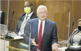  ?? (Photo: JIS) ?? Justice Minister Delroy Chuck making his contributi­on to the 2021/22 Sectoral Debate in the House of Representa­tives yesterday.