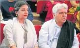  ?? HT PHOTO ?? Shabana Azmi and Javed Akhtar at the lit fest on Sunday.