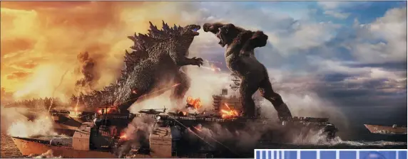  ?? WARNER BROS. ENTERTAINM­ENT VIA AP ?? Godzilla and King Kong battle in the new film “Godzilla vs. Kong.”