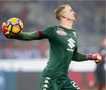  ??  ?? Time to improve: Goalkeeper Joe Hart has conceded 42 of the 46 goals Torino have shipped in the Serie A so far this season. — AP