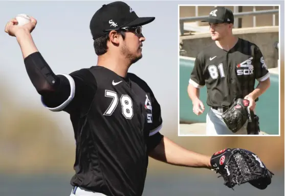  ?? GREGORY BULL, MARK BLACK (INSET)/AP ?? White Sox right-handers Dane Dunning and Jimmy Lambert (inset) showed their stuff in weekend intrasquad games.