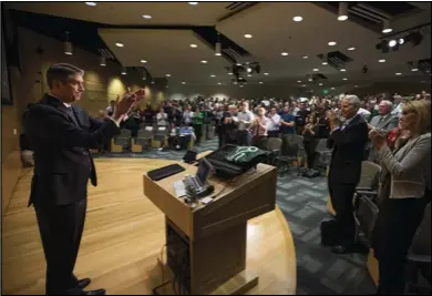  ??  ?? UVU President Matthew S. Holland delivers his annual State of the University address Jan. 26.