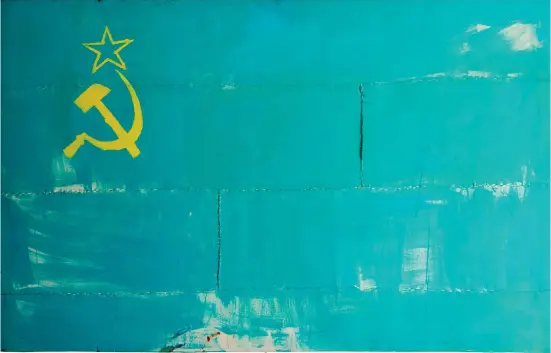  ?? (Court. Tse Art Destinatio­n) ?? Rashid Nurekeyev. « Flag ». 2001. Acrylique sur toile / acrylic on canvas. 95 x 150 cm.
