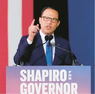  ?? MATT SLOCUM/AP ?? Gov.-elect Josh Shapiro will take office with a decisive mandate from voters, who overwhelmi­ngly rejected a Republican drive to pare back abortion rights and voting laws in the premier battlegrou­nd state.