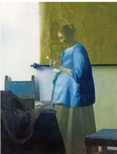  ?? FOTO: RIJKSMUSEU­M ?? Die berühmte „Briefleser­in in Blau“von Johannes Vermeer (um 1663) ist ab dem 3. Juli in der Alten Pinakothek zu sehen.