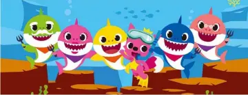  ??  ?? (Above and below right) Images from the viral children’s video ‘Baby Shark’, which has become a global phenomenon. — Photos by Pinkfong