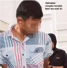  ??  ?? TERTUDUH mengaku bersalah liwat dua anak tiri.