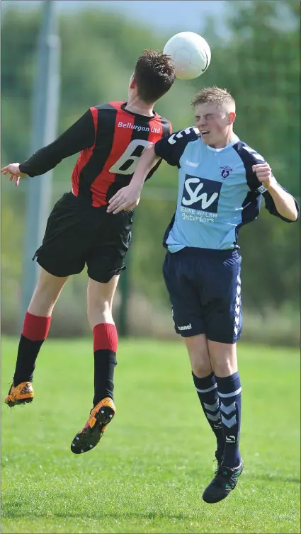  ??  ?? Action from Saturday’s Dundalk Under-17 League clash between Ardee Celtic and Bellurgan United.