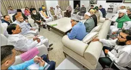  ??  ?? A delegation of United Muslim Action Committee led by AIMIM President Asaduddin Owaisi meets Chief Minister K Chandrasek­er Rao on CAA/NRC issue in Hyderabad, on Wednesday