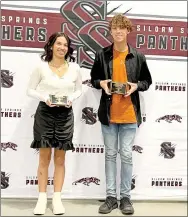  ?? ?? Faith Harris and Tommy Seitz earned the STRAVA award for recording the most miles for the 2022 season.
