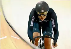  ??  ?? New Zealand’s Natasha Hansen finished second in the women’s keirin final.