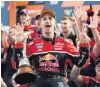  ?? PHOTO: GETTY IMAGES ?? Jamie Whincup celebrates winning the second race of the Newcastle 500 and the 2017 Supercars Drivers Championsh­ip at the Newcastle Street Circuit yesterday.