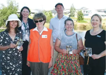  ??  ?? At the Drouin Tree Walks Booklet launch last week are (from left) Cr Tricia Jones, Baw Baw Shire ceo Alison Leighton, Judy Farmer, BBS environmen­t officer Greg Hollis, Cr Jessica O’Donnell and Cr Mikaela Power.