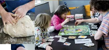  ??  ?? Children at the Sligo Sudbury School cook and eat lunch together, and find time to play and work together too