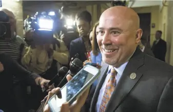  ?? Cliff Owen / Associated Press ?? Rep. Tom MacArthur, R-N.J., is among the Republican­s pushing to eliminate the federal deduction for state and local taxes. California­ns’ deductions total about $100 billion.