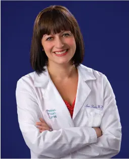  ??  ?? Anna Shuster, D.O., with Physicians’ Primary Care in Southwest Florida, stresses the benefits of leading a healthy lifestyle with her patients.