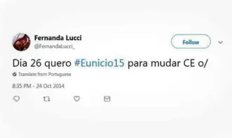  ?? Reprodução/Twitter ?? Perfil falso faz campanha para o então candidato ao governo do CE, Eunício Oliveira