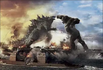  ?? Warner Bros. entertainm­ent ?? ‘Godzilla vs. Kong’ set a pandemic record with $121.8 million internatio­nally. the film opens in the u.s. on Wednesday.