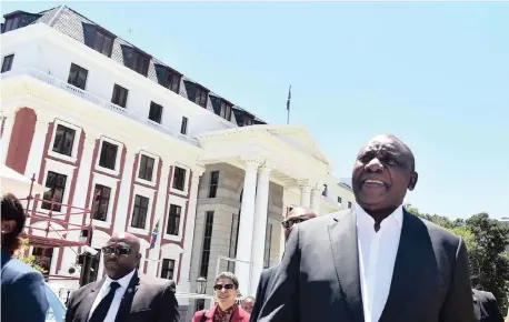  ??  ?? PRESIDENT Cyril Ramaphosa at Parliament yesterday ahead of his State of the Nation Address in Cape Town today. | ELMOND JIYANE GCIS