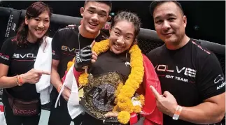  ?? ONE CHAMPIONSH­IP ?? “CHALLENGER” ANGELA LEE of Singapore said she will bring the champion mentality against ONE Championsh­ip women’s strawweigh­t champion “The Panda” Xiong Jing Nan of China when they collide in November.
