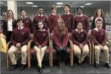  ??  ?? Garnet Valley High School 2017 Hi-Q team. Pictured in back are: Faculty Advisor Sandra Dubnansky, Xavier Zhang, Neeraj Shenoy, Harry Markel, Jeffrey Lin, Nathan Katragadda and Faculty Advisor Lesley Arensberg. In front are: Ryan Baldino, Natalia...