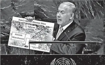  ?? JOHN MOORE/GETTY PHOTOS ?? Israeli Prime Minister Benjamin Netanyahu accuses Iran of having a “secret atomic warehouse,” which Tehran denied.