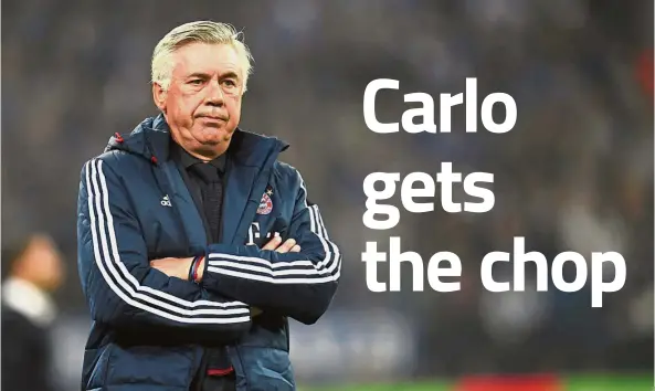  ??  ?? Time to bid farewell: Carlo Ancelotti led Bayern Munich to a fifth consecutiv­e Bundesliga title last season in his first campaign in charge after succeeding Pep Guardiola at the Allianz Arena. — AFP