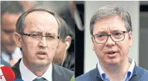  ??  ?? TRYING AGAIN: Newly elected Kosovo Prime Minister Avdullah Hoti, left, and Serbian President Aleksandar Vucic.