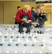  ?? PHOTO: SUPPLIED ?? Award judges Jim Harre and SarahKate Dineen during the blind wine tasting from July 31 to August 2.