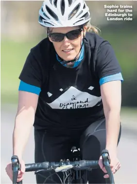  ?? Pictures: HANNAH McKAY/PA ?? Sophie trains hard for the Edinburgh to London ride