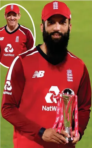  ??  ?? Moeen Ali has been praised by England skipper Eoin Morgan (inset above)