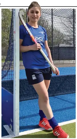  ??  ?? On the field: Katie Robertson now plays hockey for Scotland