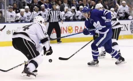  ?? RICHARD LAUTENS/TORONTO STAR ?? Leaf Mitch Marner snapped a four-game pointless skid by “playing the way I can” in Monday’s win over the Kings, finishing with a pair of assists.