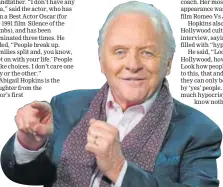  ?? PHOTO: RICHARD SHOTWELL/ INVISION/AP ?? Actor Anthony Hopkins walked out on his family when his daughter was a toddler