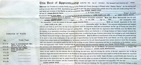  ?? ?? The Victorian language of the Apprentice­ship Deed was still alive and well in the 1960s