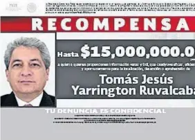  ??  ?? Tomás Yarrington fue detenido el 9 de abril de 2017; se le acusa de delincuenc­ia organizada y operacione­s con recursos de procedenci­a ilícita, entre otros cargos.