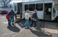  ??  ?? Ukiah’s Senior Center Bus Service has been in operation since the 1970s, providing door-through-door transporta­tion for disabled adults and seniors over the age of 55.