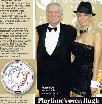  ??  ?? PLAYBOY Hefner with one of his girls